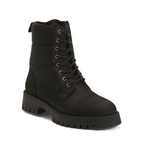 PAJAR Black Leather Kaj Waterproof Lace Up Boots